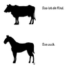 Cartoon: Rind vs. Pferd (small) by elke lichtmann tagged rind,pferd,lebensmittel,lasagne