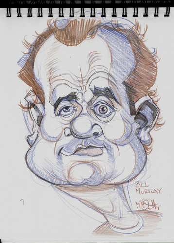 Cartoon: Caricature of Bill Murry (medium) by McDermott tagged actor,famous,cartoon,caricature,mcdermott,caddyshack,murry