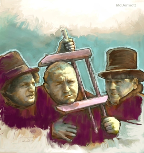Cartoon: The 3 Stooges (medium) by McDermott tagged mcdermott,moelarrycurly,tvland,comedy,the3stooges