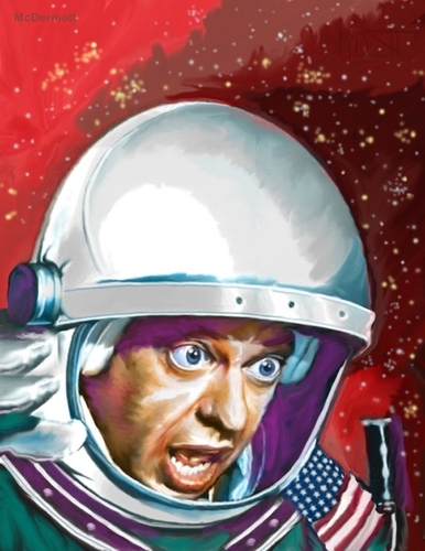 Cartoon: Tthe Reluctant Astronaut (medium) by McDermott tagged actors,60s,comedy,movies,donnotts,reluctantastronaut
