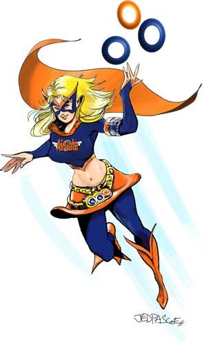 Cartoon: AirGate (medium) by Jedpas tagged super,hero,sexy,chick,girl