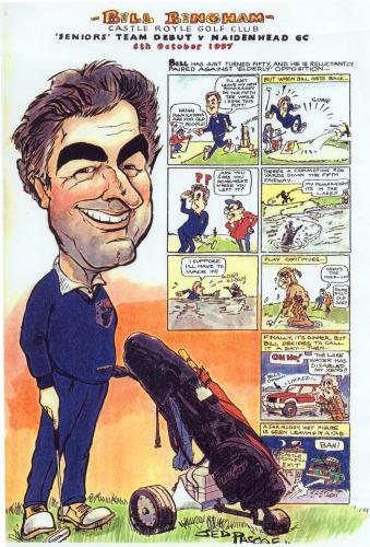 Cartoon: Bill Bingham (medium) by Jedpas tagged caricature,golf,powakaddy,water,comic,graphic,novel,cartoon,funny