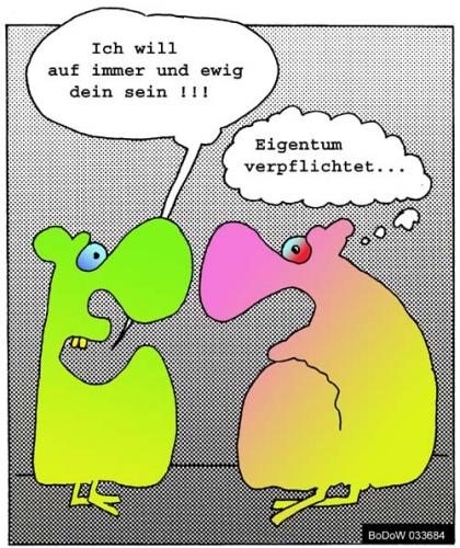 Cartoon: Eigentum verpflichtet (medium) by BoDoW tagged gehören,ewig,ehe,pflicht,eigentum