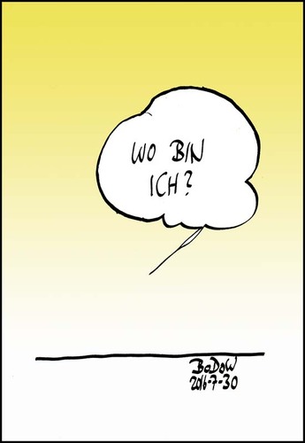 Cartoon: Eine existentielle Frage (medium) by BoDoW tagged grundfrage,philosophie,identität,bin,wo,verschwunden,existenz,ich,ego
