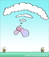 Cartoon: Der Fallschirmspringer (small) by BoDoW tagged denken,positives,fallschirmspringer,positiv,fallschirm,vertrauen,punktlandung,landung