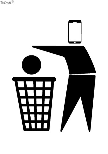 Cartoon: Civilisation?.. (medium) by to1mson tagged smartphone,handy,garbage,muell,smieci,komorka,rozum