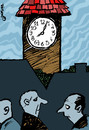 Cartoon: Uhr (small) by to1mson tagged uhr,zegar,clock,wieza,turm,tower,zycia,leben,life,przesad,black,cat