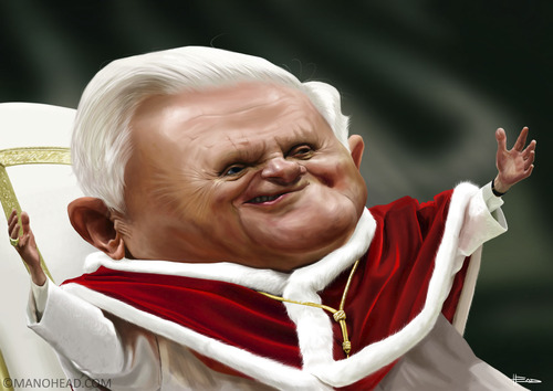 Cartoon: Caricatura Papa Bento XVI (medium) by manohead tagged manohead,caricatura,caricature,papa,bento,xvi