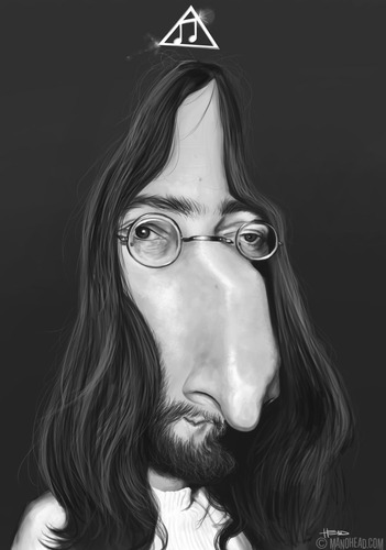 Cartoon: John Lennon (medium) by manohead tagged lennon,john,caricatura,manohead