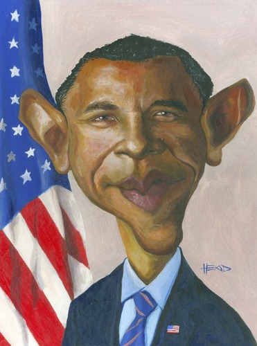 Cartoon: Obama (medium) by manohead tagged caricatura,caricature,manohead,barack,obama
