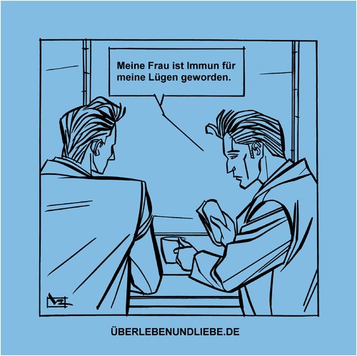 Cartoon: 005_ulul Immun gegen Lügen (medium) by Age Morris tagged cartoons,toons,überlebenundliebe,atomstyle,victorzilverberg,agemorris,frau,beziehung,immun,lügen,fremdgehen