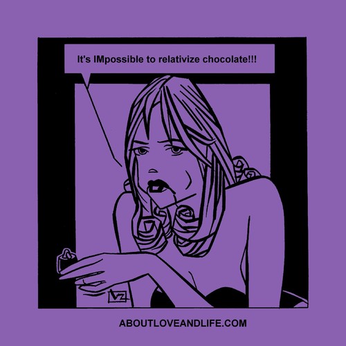Cartoon: 063_alal Relativize Chocolate! (medium) by Age Morris tagged cosmogirl,impossible,relativize,relative,atomstyle,aboutloveandlife,victorzilverberg,agemorris,bonbon,moodswing,mood,chocolate