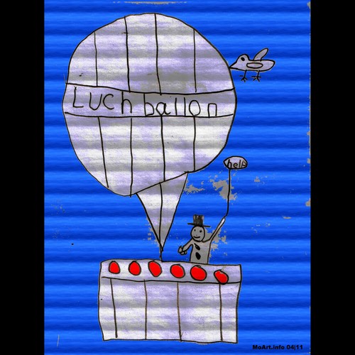 Cartoon: MH - The Hot Air Balloon (medium) by MoArt Rotterdam tagged kindertekening,hotairballoon,luchtballon,balloon,moartcards,moart,rotterdam