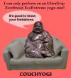 Cartoon: CouchYogi Your Own Limitations (small) by MoArt Rotterdam tagged yogahumor,yogatoons,couchyogi,yoga,yogaphilosophy,ecoextreme,ultragrip,zerosweat,nosweat,yogamat,know,ownlimitations