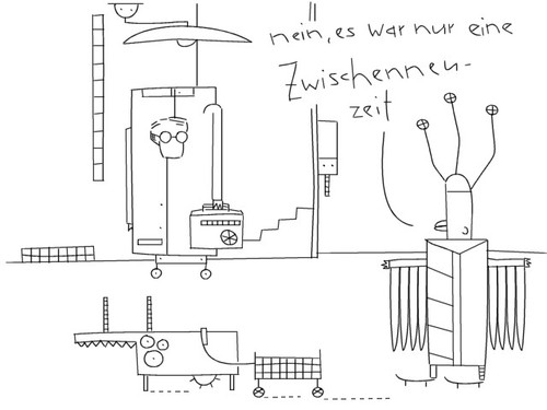 Cartoon: es war nur (medium) by bob schroeder tagged neuzeit,altzeit