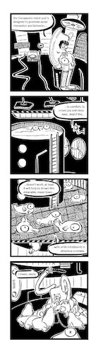 Cartoon: Ypidemi Therapy (medium) by bob schroeder tagged therapeutic,robot,seal,help,social,cute,improvement,comics,ypidemi
