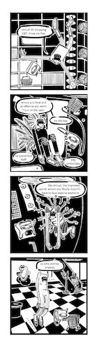 Cartoon: Ypidemi Virtual Shopping (medium) by bob schroeder tagged virtual,shopping,3d,improvement,precariat,contactless,payment,distress,clothes,comics,ypidemi