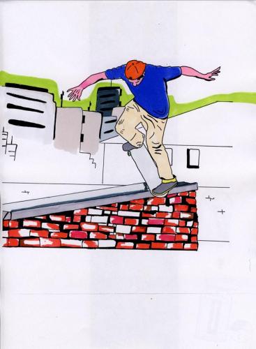 Cartoon: Skater 1 (medium) by Theodor von Babyameise tagged skateboarding