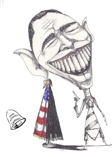 Cartoon: the teeth of Obama or USA (medium) by RahimAdward tagged syria,adward,rahim,obam,teeth,tomahook,war,terrorism,middel,east