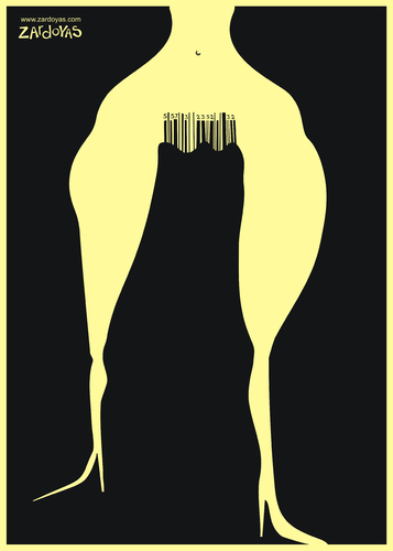 Cartoon: female prostitution bar code (medium) by zardoyas tagged code,bar,prostitution,female,illustration,prostitution,handel,verkauf,job
