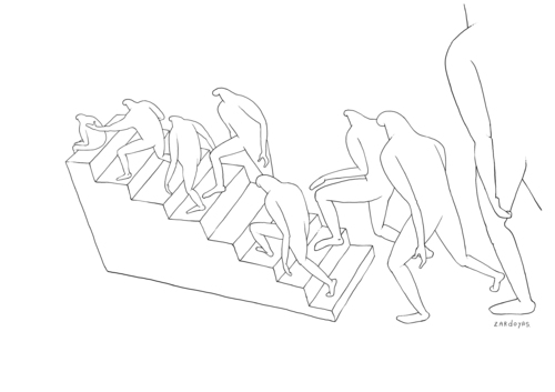 Cartoon: straight forward climb climb cli (medium) by zardoyas tagged straight,forward,climb,leader,straight,forward,climb,leader