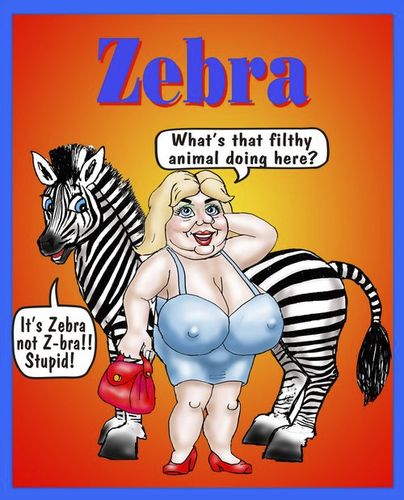 Cartoon: Zebras (medium) by saltpppr tagged zebra,and,busty,blonde,with,bra
