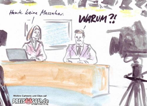 Cartoon: Schlechte Nachrichten (medium) by preissaude tagged schlechte,nachrichten,tv,news