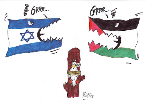 Cartoon: Naostkonflikt (medium) by Skowronek tagged israel,palästina,hamas