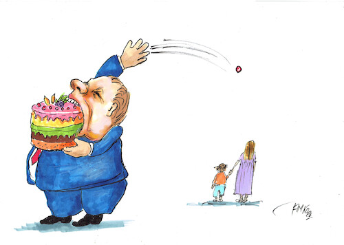 Cartoon: Ungleichheit (medium) by Skowronek tagged ungleichheit,arm,reich