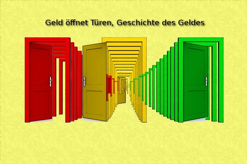 Cartoon: Der goldene Mittelweg (medium) by Nikklaus tagged gelb,rot,grün,geschichte,öffnen,türen,geld