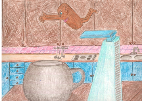 Cartoon: surreal drawing (medium) by paintcolor tagged cup,biscuit,caricature,drawing,surreal
