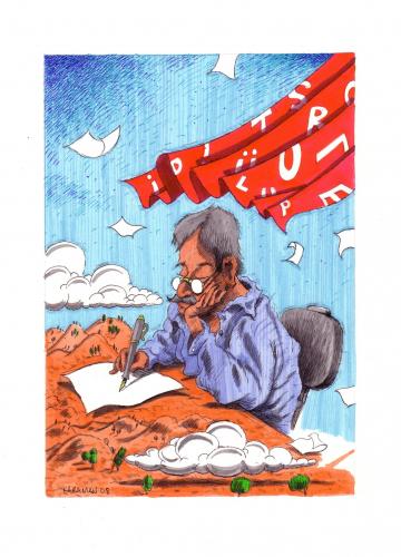 Cartoon: Dichter (medium) by Mehmet Karaman tagged 08