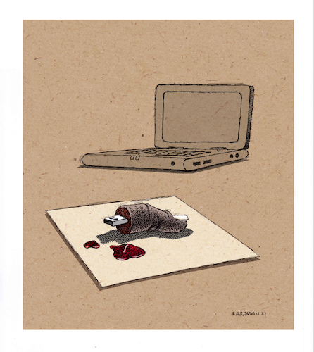 Cartoon: die Computer (medium) by Mehmet Karaman tagged die,computer,usb