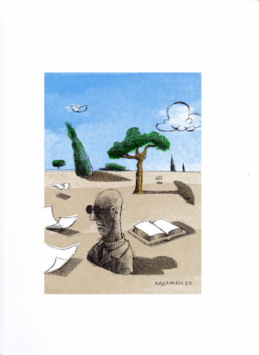 Cartoon: Literatur (medium) by Mehmet Karaman tagged literatur