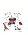 Cartoon: Kaffeepause (small) by Mehmet Karaman tagged kaffeepause,lesen,literatur