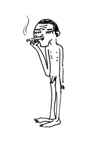 Cartoon: Raucherecke 4 (medium) by K Lauer tagged naked,smoking