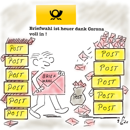 Cartoon: Briefwahl (medium) by legriffeur tagged bundestagswahl,wahlen,bundestagswahl2021,briefwahl,post