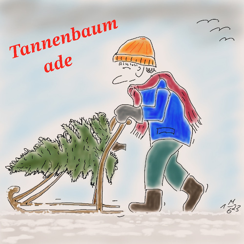 Cartoon: Oh Tannenbaum (medium) by legriffeur tagged tannenbaum,tanne,weihnachten,weihnachtsbaum,wald,klima,forst,weihnachtstanne,entsorgung,tannenbaumentsorgen
