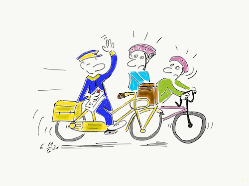 Cartoon: Postmann (medium) by legriffeur tagged post,postmann,postbote,hallo,eilzustellung