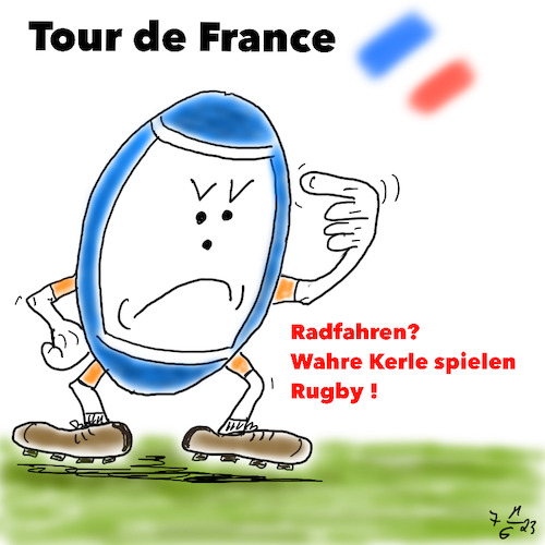 Cartoon: Rugby oder Radfahren ? (medium) by legriffeur tagged rugby,sport,rad,radsport,tourdefrance,rugbysport