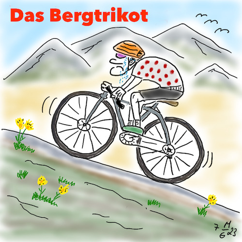 Cartoon: Tour de France (medium) by legriffeur tagged radfahren,radsport,tourdefrance,letour,la,ffance,bergetappe,bergetappen,bergtrikot