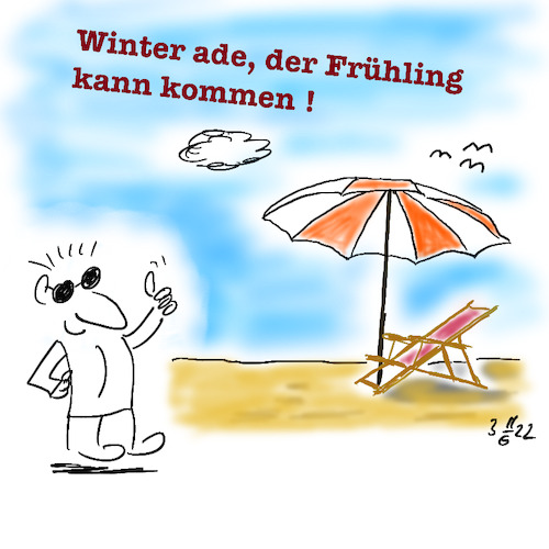 Cartoon: Winter ade (medium) by legriffeur tagged frühling,sonne,sonnenschein,wochenende,cartoon,cartoons,legriffeur61,deutschland,klima,freizeit