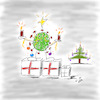 Cartoon: Weihnachstvirus (small) by legriffeur tagged corona,coronavirus,impfen,virus,weihnachten,gesundheit,gesundheitswesen,legriffeur61,deu