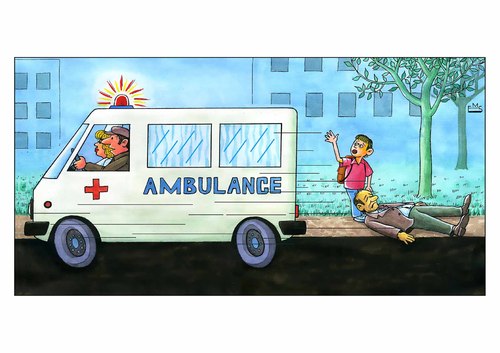 Cartoon: Ambulance (medium) by Makhmud Eshonkulov tagged ambulance