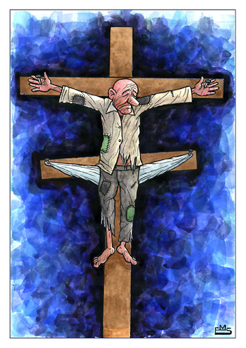 Cartoon: Crucifix (medium) by Makhmud Eshonkulov tagged crucifix