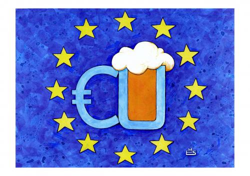 Cartoon: Pivo (medium) by Makhmud Eshonkulov tagged europe,euro,union,beer