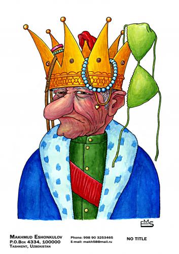 Cartoon: Shoh Toji Ilgak (medium) by Makhmud Eshonkulov tagged king