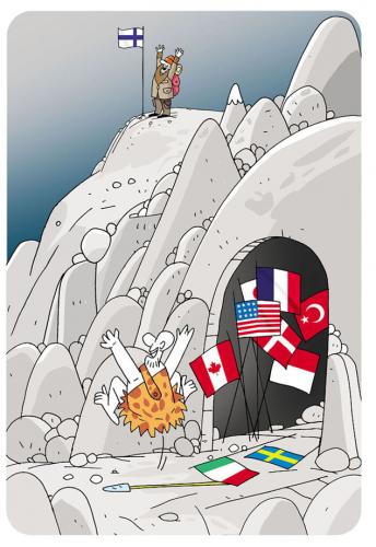 Cartoon: flag (medium) by hicabi tagged hicabi