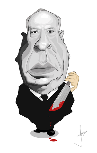 Cartoon: Alfred Hitchcock (medium) by Paulista tagged caricature,alfred,hitchcock