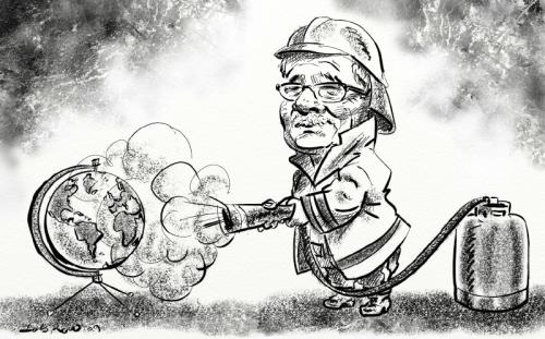 Cartoon: Vaclav Klaus (medium) by Bob Row tagged klaus,global,warming